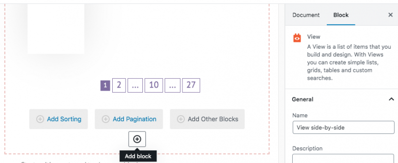 Where to insert the grid block